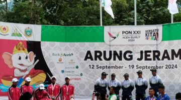 Panitia PON XXI Arung Jeram Di Agara Larang Wartawan Mengambil Gambar Saat Penyerahan Mendali